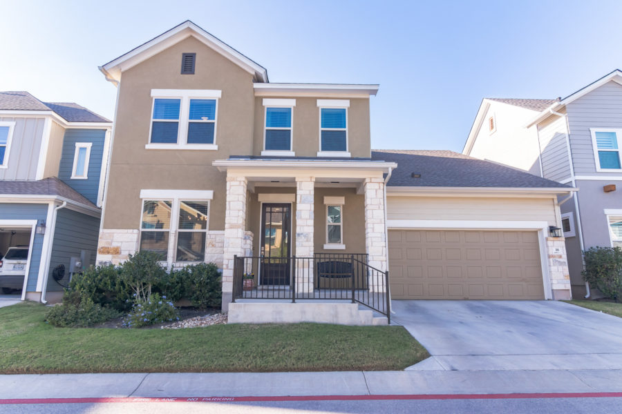Modern 3-bed home with media room, guest suite, and covered patio